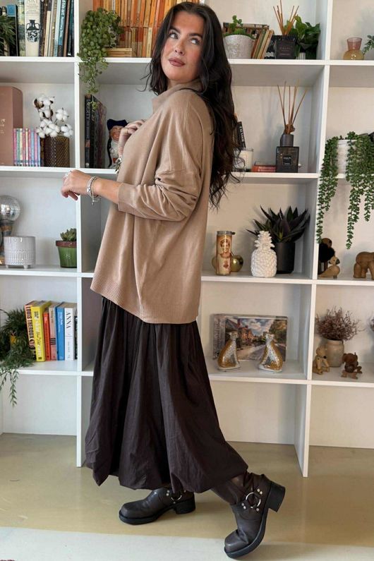 Ellis Oversized Rugby Knit Camel /23 =